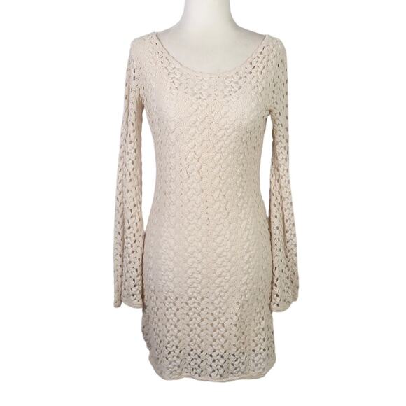 Free People Cream Crochet Mini Dress - Picture 2 of 8